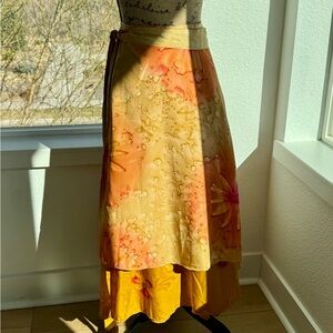 Yellow Floral Wrap Skirt - Women's
